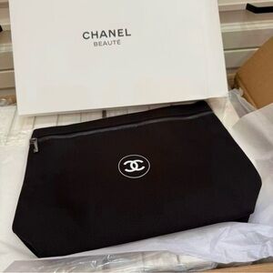 Chanel Beauty Black Cosmetic Pouch